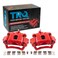 TRQ Performance Rear Brake Caliper Set 2 Piece Painted Red Brackets