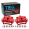 TRQ Performance Rear Brake Caliper Set 2 Piece Painted Red Brackets