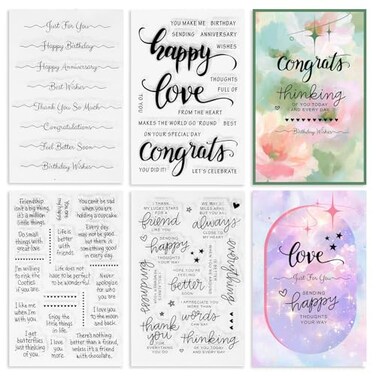 UCEC 4 Sheets Clear Stamps with Scripture, Silicone Stamp for Card Making
