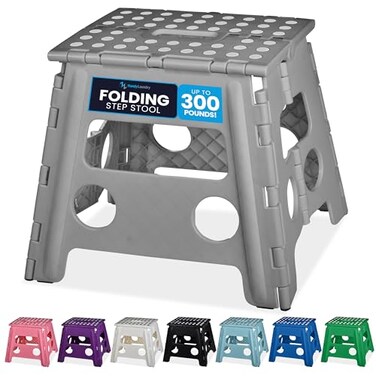 Handy Laundry Folding Step Stool 13 Inch, Grey, Non-Slip Holds 300 lbs