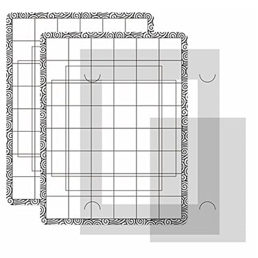 Briartw Sticky Non-Slip Flexible Gridded Stamp Mats Grid Sheets 2 PCS Low Stick Mat and 1 Blending Buddy Set,Laser Template with Stuckable Hole,Multi-Use Tack Adhesived Sheet Scrapbooking Craft Access