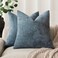Foindtower Solid Textured Chenille Throw Pillow Covers 16x16 Inch,Blue