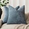 Foindtower Solid Textured Chenille Throw Pillow Covers 16x16 Inch,Blue