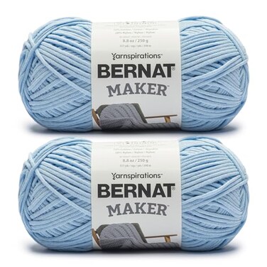 Bernat Maker, Cotton Soft Yarn for Crocheting, Sky Blue, 2-Pack