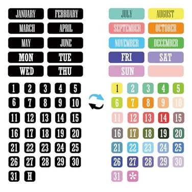 SMARSTICKER Double-Sided Magnetic Numbers and Months Date