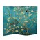 Red Lantern Double Sided Works of Van Gogh Canvas Folding Screen - Almond Blossoms/Wheat Field, 3 ft Short - 3 Panel