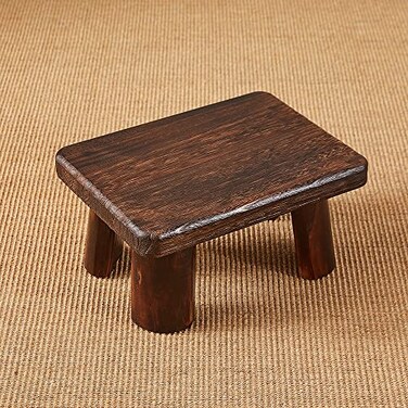 SINOBEST Wooden Stool, Rectangular Bedside Step Stool, Step Ladder for KitchenBathroom, Foot Rest Stool Under Desk, Super Sturdy Hold Up to 500 LBS