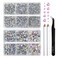 Beadsland Hotfix Rhinestones, Crystal AB, 6080pcs Mixed 5 Sizes