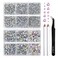 Beadsland Hotfix Rhinestones, Crystal AB, 6080pcs Mixed 5 Sizes
