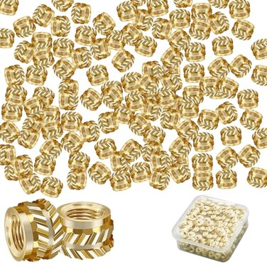 CANIPHA 100Pcs M3 Threaded Insert, M3 Heat Set Inserts Brass Nuts Inserts Threaded Inserts for Plastic, Embedment Knurled Brass Thread Screws Heat Set Insert Tool for 3D Printing Automotive Plastic Sh