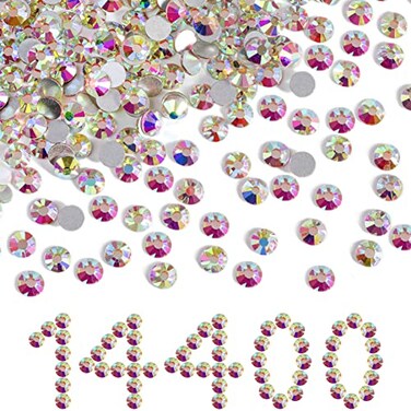 Beadsland Flat Back Crystal Rhinestones Bulk, Crystal AB, SS16, 14400pcs