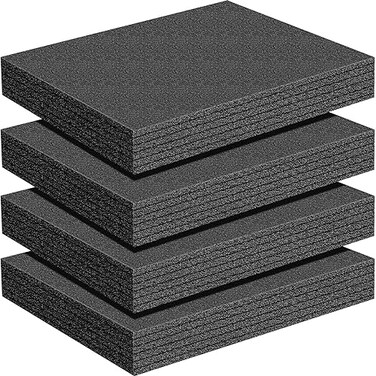 Treela 4 Pcs Customizable Polyethylene Foam Sheets 16x12x2