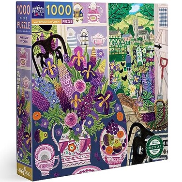 eeBoo Lavender Kitchen 1000 Piece Square Jigsaw Puzzle, 23" x 23