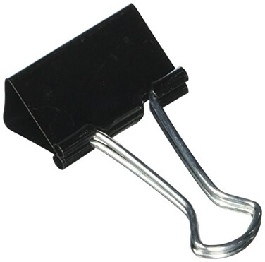 Universal Binder Clips, Medium, Black/Silver, 12/Box