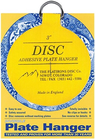Disc Flatiron Adhesive Plate Hangers, 3-inch