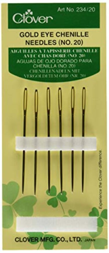 Clover Gold Eye Chenille Needles-Size 20 6/Pkg