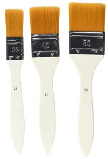 Pebeo Yellow Polyamide Spalter Brushes, 3-Pack