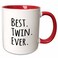 3dRose Best Twin Ever Mug, 11 oz, Red,mug1515455