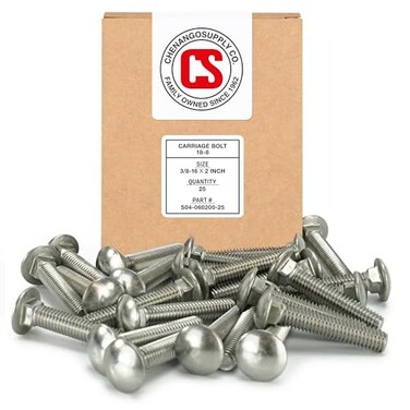 Chenango Supply 3/8-16 x 2 Stainless Carriage Bolts