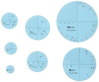 Clover Circular Templates for Drawing Quilting Lines