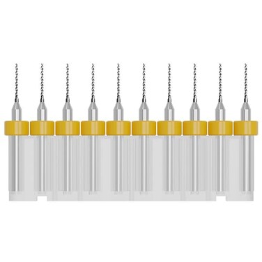 FOCMKEAS 10 Pcs PCB Drill Bits Set, 1/8" Shank 0.4mm