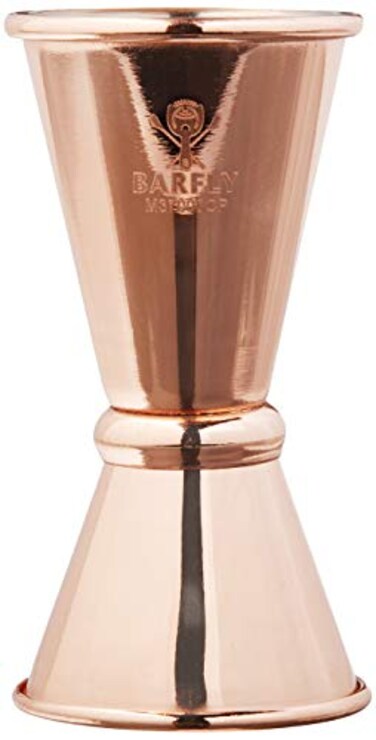 Barfly Japanese Style Jigger, 1/2 oz x 3/4 oz, Copper