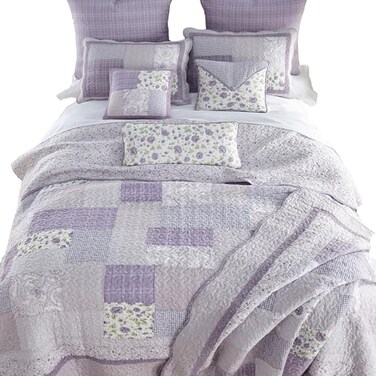 Donna Sharp Cotton Lavender Rose Queen Quilt, 90 x 90