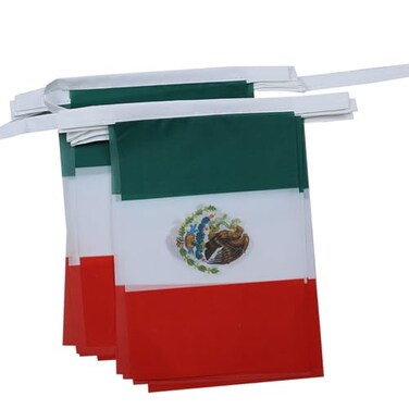 AZ FLAG Mexico Bunting 20 ft 20 flags Light Polyester