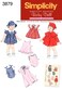 Dimensions Simplicity Sewing Pattern 3879 Doll Clothes, A (S-M-L
