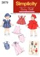 Dimensions Simplicity Sewing Pattern 3879 Doll Clothes, A (S-M-L