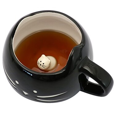 Koolkatkoo Cat Coffee Mugs for Cat Lover, Black, 12 oz