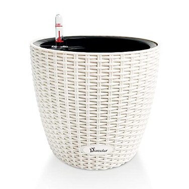 Dexceder 9x8 Self Watering Planter (Ivory White Rattan
