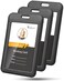 Teskyer 3 Pack Sliding ID Badge Holder, Vertical, Black