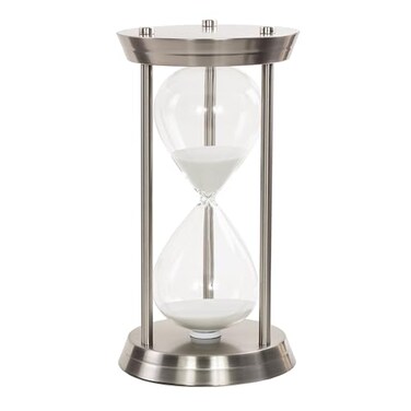Deco 79 Glam Metal Cylinder Timer, 7" x 7" x 12", Silver