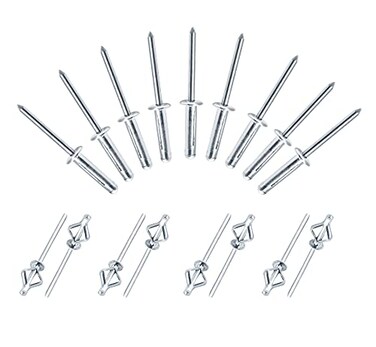 Jersvimc 50Pcs 3/16" x 3/4" Trifold Exploding Pop Rivets