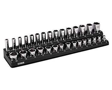 ARES 70235 30-Pc 3/8-In Metric Magnetic Socket Organizer