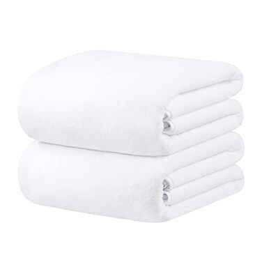 JML Microfiber Bath Sheet Towels, 40"x80", 2 Pack, White