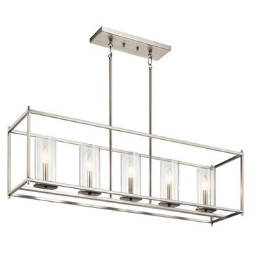 Kichler Crosby 5-Light Linear Chandelier, Brushed Nickel