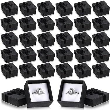 Bucherry 72 Pcs Bulk Ring Boxes Cardboard Gift Box,Black