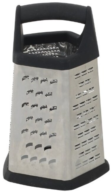 Winco 5 Sides Black 5-Sided Grater with Soft Grip Handle
