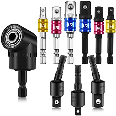 Moxweyeni 10 Pcs Drill Bit Sockets Adapter Extension Set