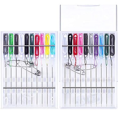 Hestya 2 Boxes Pre Threaded Needles Sewing Kit for Adults