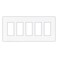 Eaton PJS265W Decorator Screwless Wallplate, 5-Gang, White
