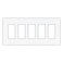 Eaton PJS265W Decorator Screwless Wallplate, 5-Gang, White