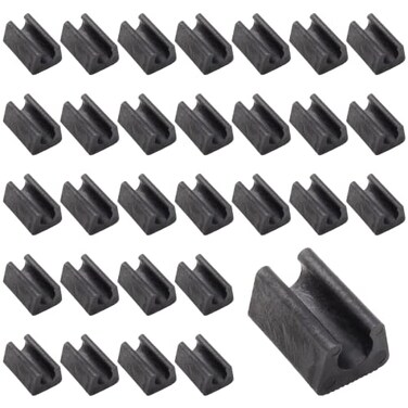 Bivethoi Plastic Chair Feet Protectors, 10mm, Black, 30PCS