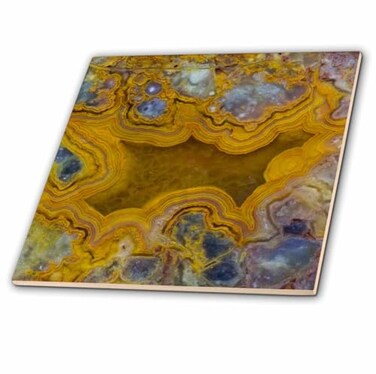 3dRose Mexican Yellow Crazy Lace Agate 12 Inch Ceramic Tile
