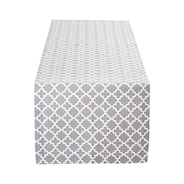 DII Lattice Tabletop Collection, Table Runner, 14x108, Gray