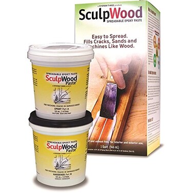 SYSTEMTHREE System Three SculpWood Paste Wood Epoxy Filler, 1 Quart Kit
