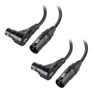 Cable Matters 2-Pack Right Angle XLR Microphone Cable, 10ft