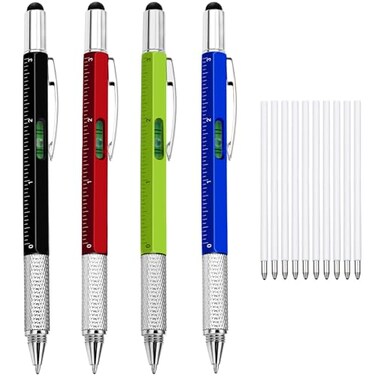 Zhanmai 4 Pcs 6 in 1 Multitool Pen Gift for Men Dad Husband